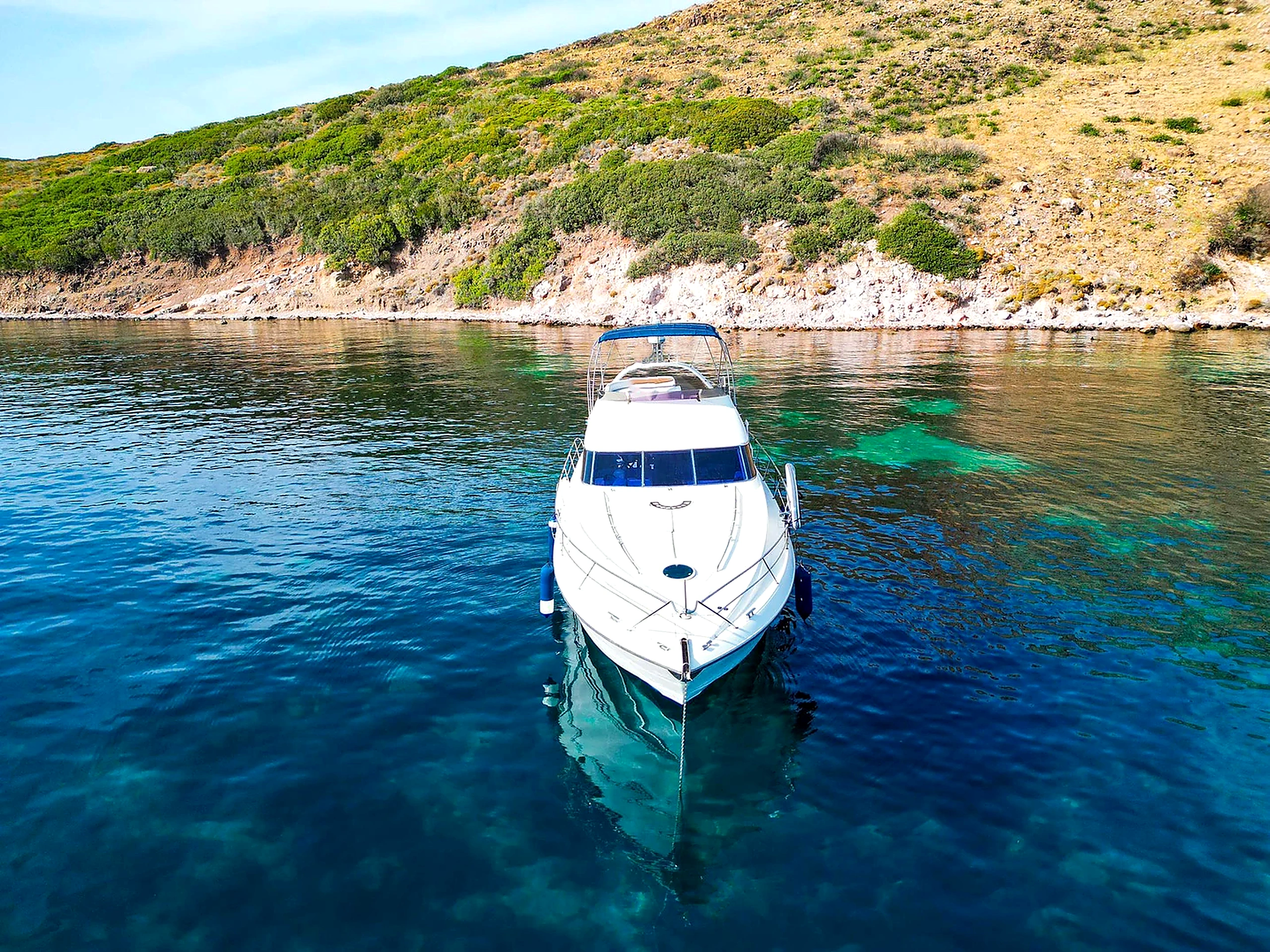 Grand 1 18M Full Refit Luxury Motor Yacht cruising in Bodrum turquoise bays in Bodrum